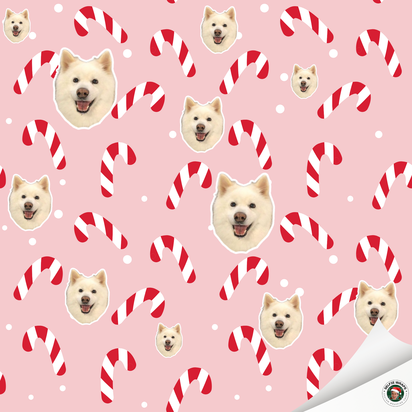 Peppermint Pets (Selfie) Wrapping Paper