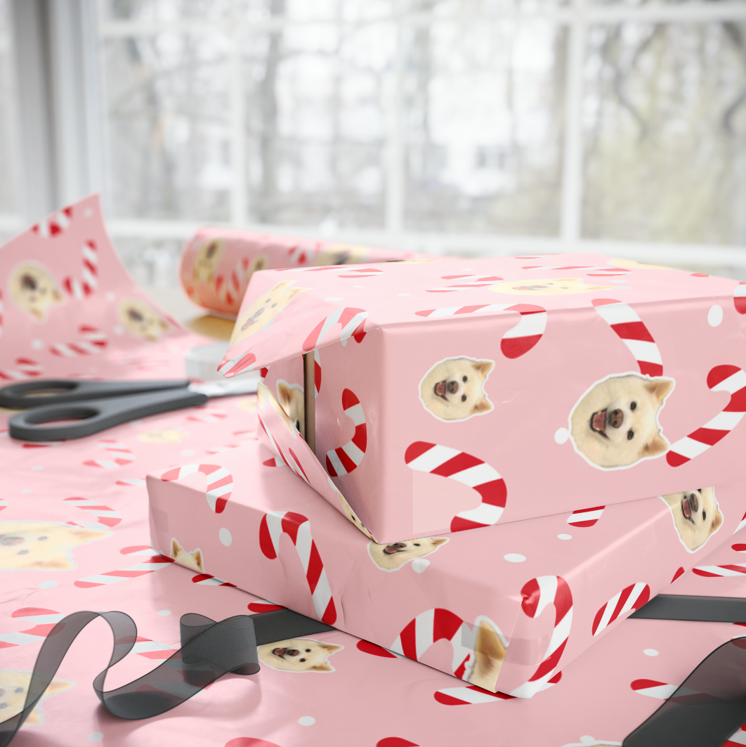 Peppermint Pets (Selfie) Wrapping Paper