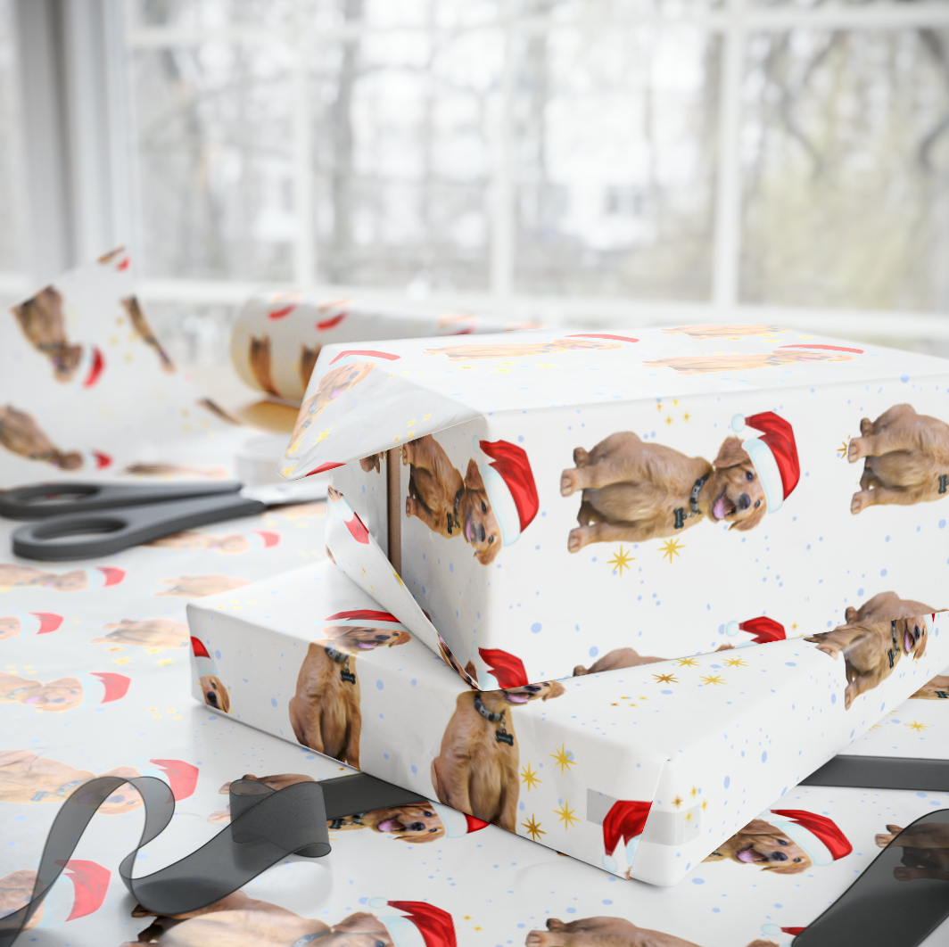 Santa Paws (Selfie) Wrapping Paper - Dog 11