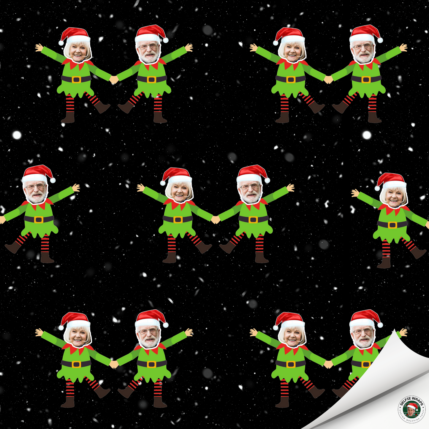 Dancing Elves (Selfie) Wrapping Paper